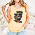 Book Women Graphic Art Colorful Eyes Comfort Colors Tank Top Grey