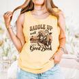 Bookish Retro Western Cowgirl Texas Book Lover Novel Reader Comfort Colors Tank Top Grey