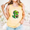Books Never Go Extinct Reading Dinosaur Bookish Nerdy Comfort Colors Tank Top Grey