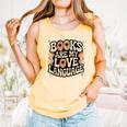 Books Are My Love Language Retro Groovy 70s Book Lover Comfort Colors Tank Top Grey
