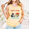 BOOKS AND MAINE COONS ARE MY THERAPY Main Coon Comfort Colors Tank Top Grey BOOKS AND MAINE COONS ARE MY THERAPY Main Coon Comfort Colors Tank Top Grey