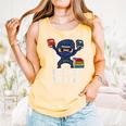 Books Ninja Read Reading Librarian Book Toddler Boys Kids Comfort Colors Tank Top Grey
