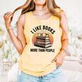 I Like Books More Than People Glasses Comfort Colors Tank Top Grey