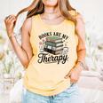 Books Are My Therapy Bookworm Reading Comfort Colors Tank Top Grey