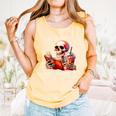 I Like My Books Spicy And My Coffee Icy Skeleton Comfort Colors Tank Top Grey