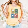 Books Yarn Coffee Repeat Crocheting Comfort Colors Tank Top Grey