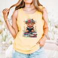 Bookworm Cute Baby Highland Cow Reading Book Comfort Colors Tank Top Grey Bookworm Cute Baby Highland Cow Reading Book Comfort Colors Tank Top Grey