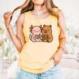 Capybara Axolotl Kawaii Kids Anime Book Lover Reading Comfort Colors Tank Top Grey