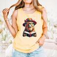 Capybara Bookworm Rodent Reading a Book Comfort Colors Tank Top Grey