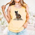 Cat Book Flowers Comfort Colors Tank Top Grey Cat Book Flowers Comfort Colors Tank Top Grey