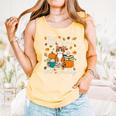 Cat Fall In Love With Reading Book Lover Autumn Comfort Colors Tank Top Grey