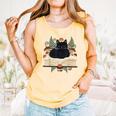 Cat On Open Book Mushrooms Ferns Dark Academia Comfort Colors Tank Top Grey