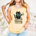 Cat Reading Book Comfort Colors Tank Top Grey Cat Reading Book Comfort Colors Tank Top Grey