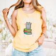 Cats And Books Read Reading Librarian Book Across America Comfort Colors Tank Top Grey