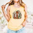 Christmas Book Pumpkin Reading Holiday Lovers Teacher Comfort Colors Tank Top Grey
