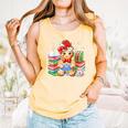 Christmas Gingerbread Man Reading Book Snowflake Teacher Comfort Colors Tank Top Grey Christmas Gingerbread Man Reading Book Snowflake Teacher Comfort Colors Tank Top Grey