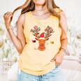 Christmas Librarian Reindeer Xmas Book Teachers Love Reading Comfort Colors Tank Top Grey