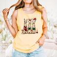 Christmas Three Llamas Reading Reading Books Llama Lover Comfort Colors Tank Top Grey