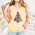 Christmas Tree Book Bookworm Comfort Colors Tank Top Grey