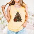 Christmas Tree Bookshelf Book Lover Library Comfort Colors Tank Top Grey