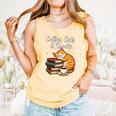Coffee Cats & Books Lover For Women & Girls Coffee Comfort Colors Tank Top Grey