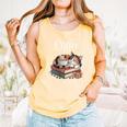 Coffee Cats And Books Cozy Calico Reader Love Cute Cat Comfort Colors Tank Top Grey