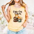 Coffee Cats And Books Lover For Women & Girls Coffee Comfort Colors Tank Top Grey Coffee Cats And Books Lover For Women & Girls Coffee Comfort Colors Tank Top Grey