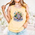 Color Our World Summer Reading 2025 Cute Book Wildflowers Comfort Colors Tank Top Grey