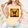 Colorful Sketch Oil Painting Of A Bat Reading Book Comfort Colors Tank Top Grey