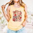 Coquette Teacher School Supplies Bows Books Globe Apple Cute Comfort Colors Tank Top Grey