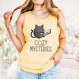 Cozy Mysteries Coffee And Novel For Book Lovers Comfort Colors Tank Top Grey Cozy Mysteries Coffee And Novel For Book Lovers Comfort Colors Tank Top Grey