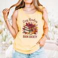 Cozy Readers Book Society Fall Autumn Floral Pumpkin Season Comfort Colors Tank Top Grey
