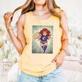 The Crimson Crescent 90s Retro Comic Book Superheroine Art Comfort Colors Tank Top Grey