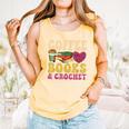 Crochet Coffee Reading Books Crocheter Crocheting Comfort Colors Tank Top Grey