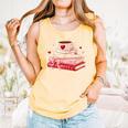 Cute Books And Coffee Crochet Valentines Day Tee For Couples Comfort Colors Tank Top Grey