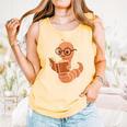 Cute Bookworm Worm Reading Book Glasses Nerdy Comfort Colors Tank Top Grey