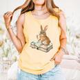 Cute Bunny Reading Book Glasses Bookworm Comfort Colors Tank Top Grey Cute Bunny Reading Book Glasses Bookworm Comfort Colors Tank Top Grey