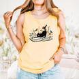 Cute Cat Flower Garden Book Kitty Reading Floral Men Women Girls Kids Comfort Colors Tank Top Grey Cute Cat Flower Garden Book Kitty Reading Floral Men Women Girls Kids Comfort Colors Tank Top Grey