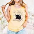 Cute Cats And Books Aesthetic Feline Reader Graphic Premium Tri-Blend Comfort Colors Tank Top Grey