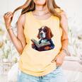Cute Dog Basset Hound Reading Book Comfort Colors Tank Top Grey Cute Dog Basset Hound Reading Book Comfort Colors Tank Top Grey