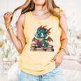 Cute Dragon Reading a Book Bookworm For Men Women Kid Comfort Colors Tank Top Grey