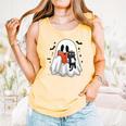 Cute Halloween Ghost Reading Book Comfort Colors Tank Top Grey Cute Halloween Ghost Reading Book Comfort Colors Tank Top Grey
