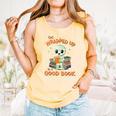 Cute Halloween Teacher Librarian Mummy Reading Books Comfort Colors Tank Top Grey