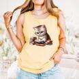Cute Kitten Bookworm Adorable Cat With Glasses Reading Book Comfort Colors Tank Top Grey Cute Kitten Bookworm Adorable Cat With Glasses Reading Book Comfort Colors Tank Top Grey