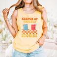 Cute Librarian Library Book Lover Keeper Of Endless Stories Comfort Colors Tank Top Grey