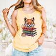 Cute Nerdy Fox Read Books Be Kind Stay Weird Book Club Premium Tri-Blend Comfort Colors Tank Top Grey
