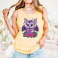 Cute Pastel Goth Bat Reading Book Comfort Colors Tank Top Grey
