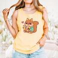 Cute Squirrel Reading A Book Lovers Anime Kawaii Women Kids Comfort Colors Tank Top Grey