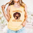 Cute Thanksgiving Teacher Librarian Thankful Reading Books Comfort Colors Tank Top Grey