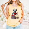 Dalmatian Reading Books Matching Bookworm Readers Librarian Comfort Colors Tank Top Grey